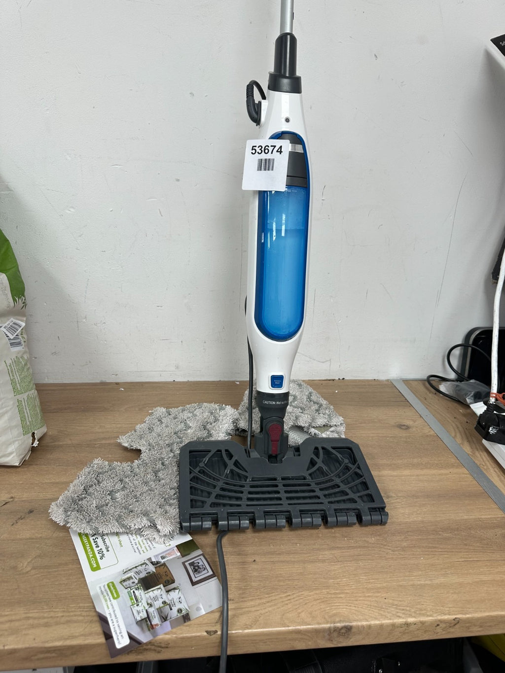 Shark Klik n’ Flip S6001UK Manual Steam Mop - White/Blue