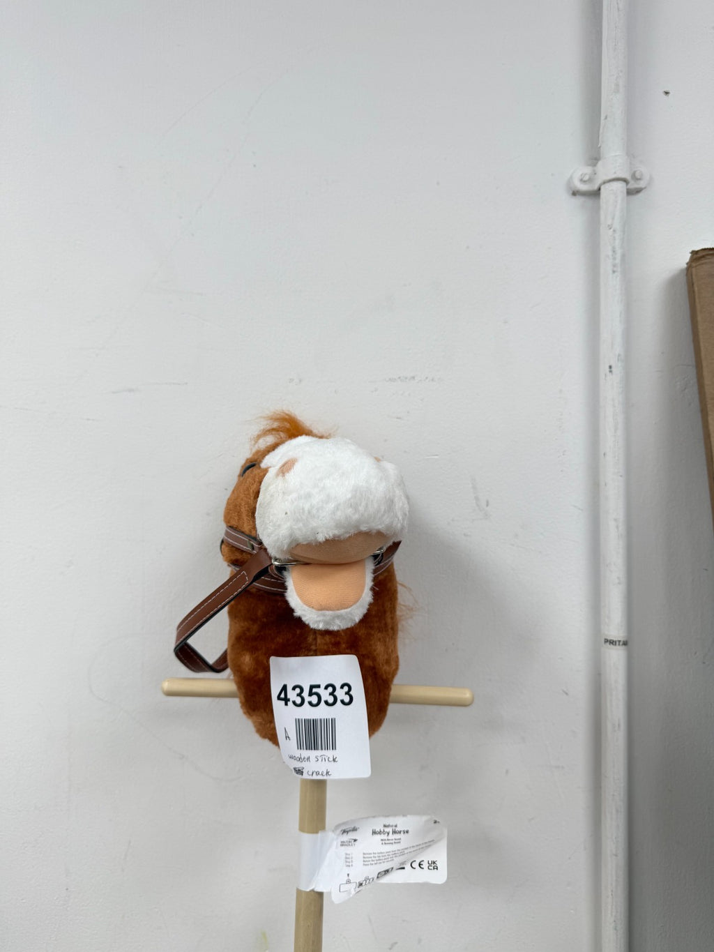 Toyrific Hobby Horse Toy with Sounds- Wooden stick cracked