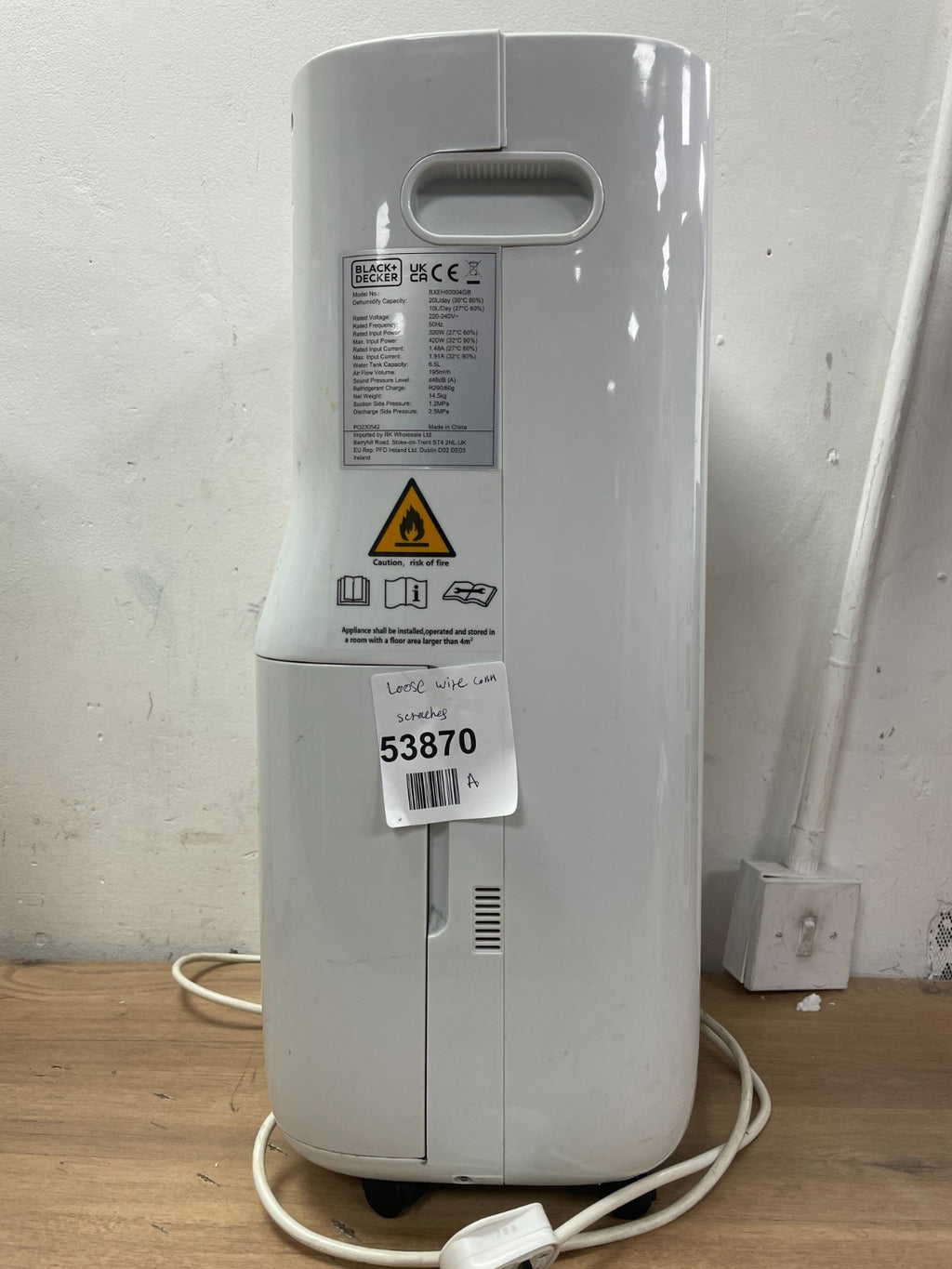 BLACK+DECKER BXEH60004GB 20L Small Home Dehumidifier