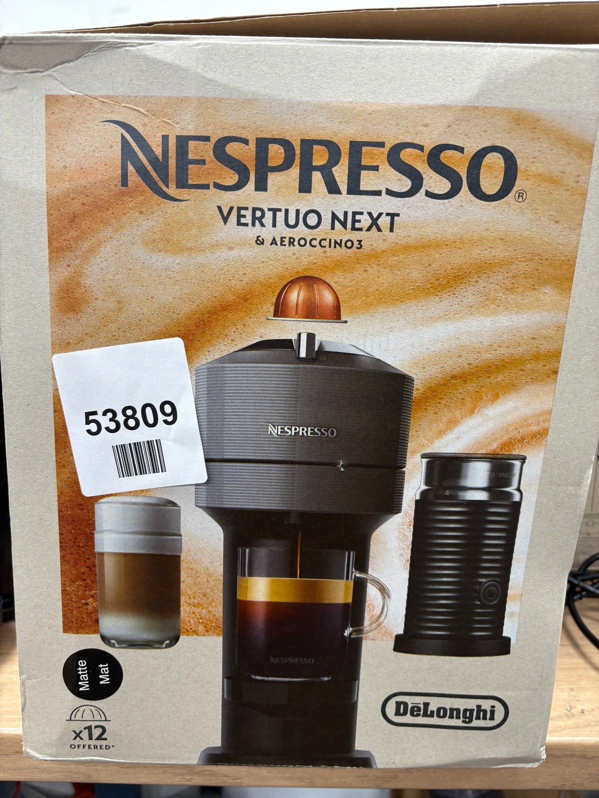 De'Longhi ENV120.BMAE Vertuo Next Pod Coffee Machine With Aeroccino Milk Frother