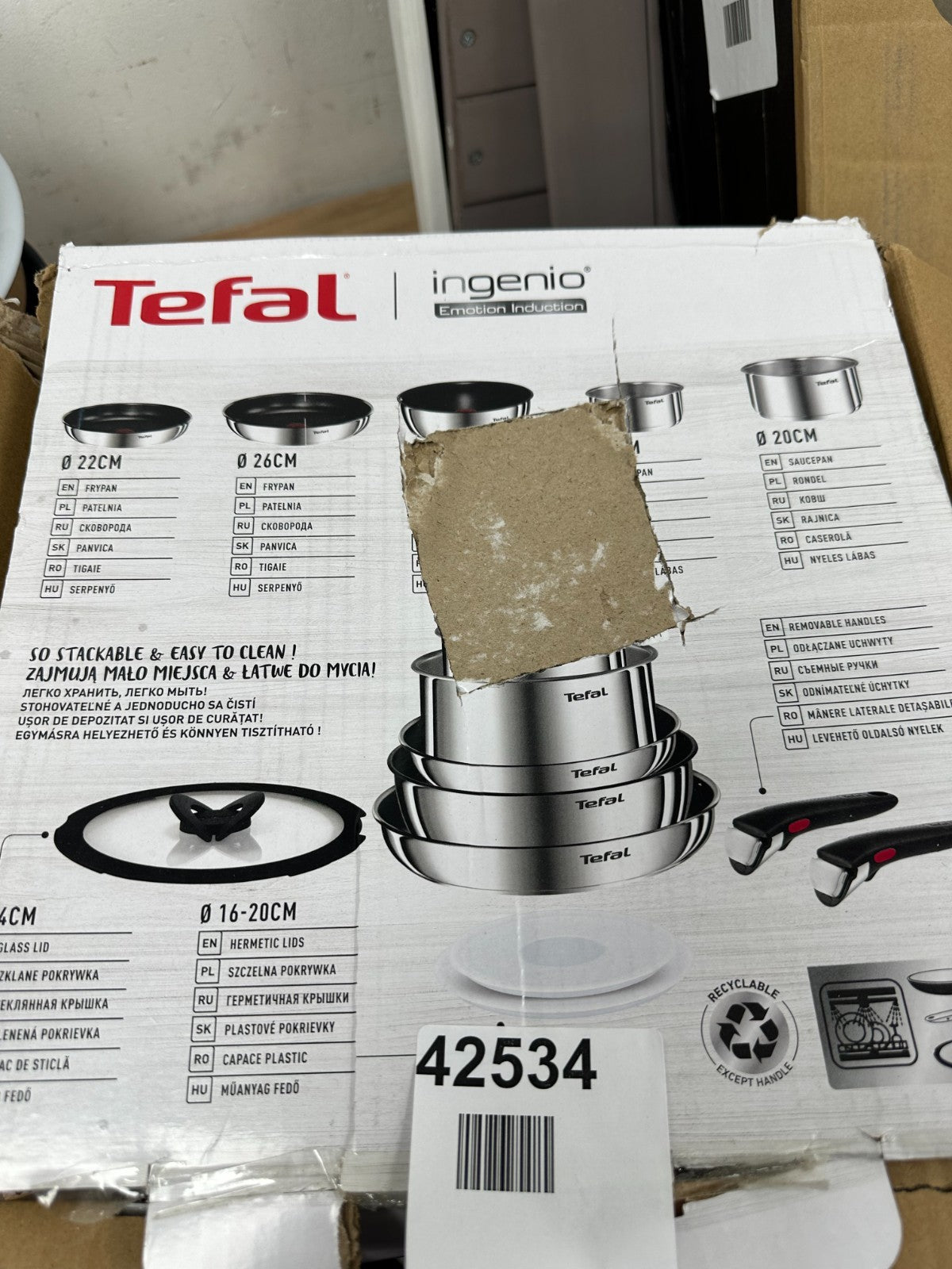Tefal Ingenio Emotion Stainless Steel Pan Set - Silver