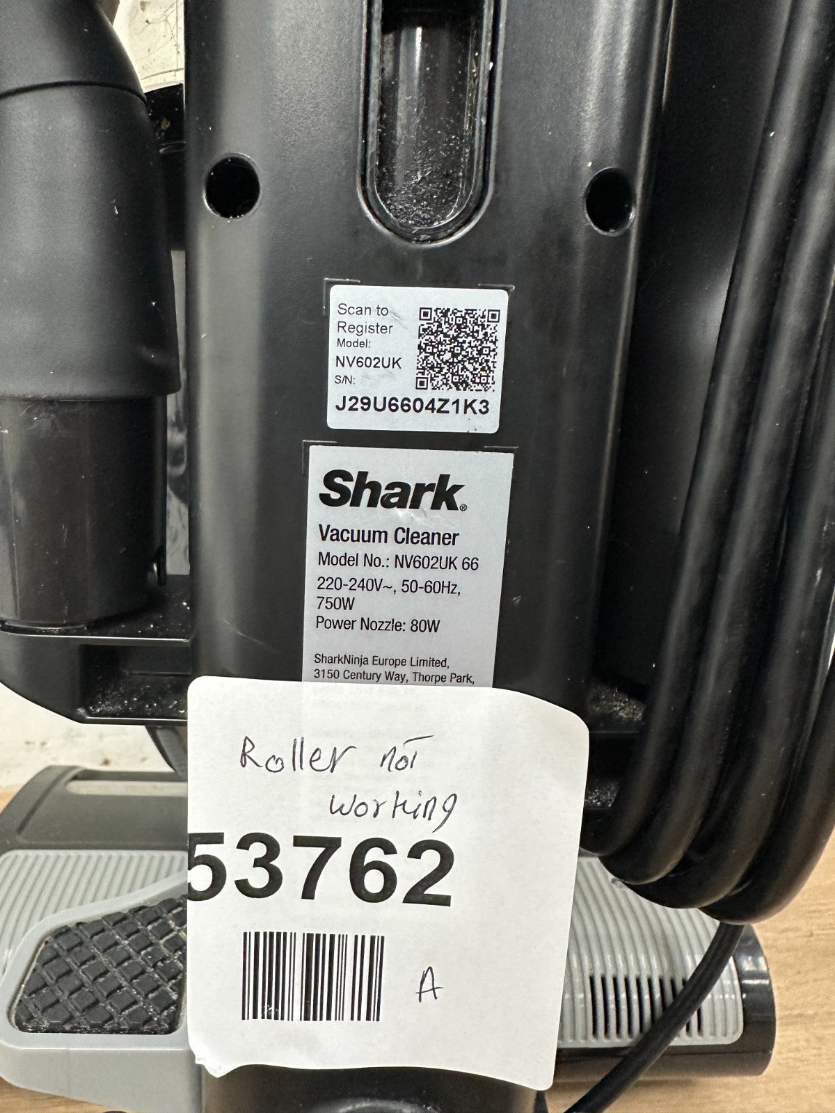 Shark NV602UK Lift-Away Upright Vacuum Cleaner - Black/Blue