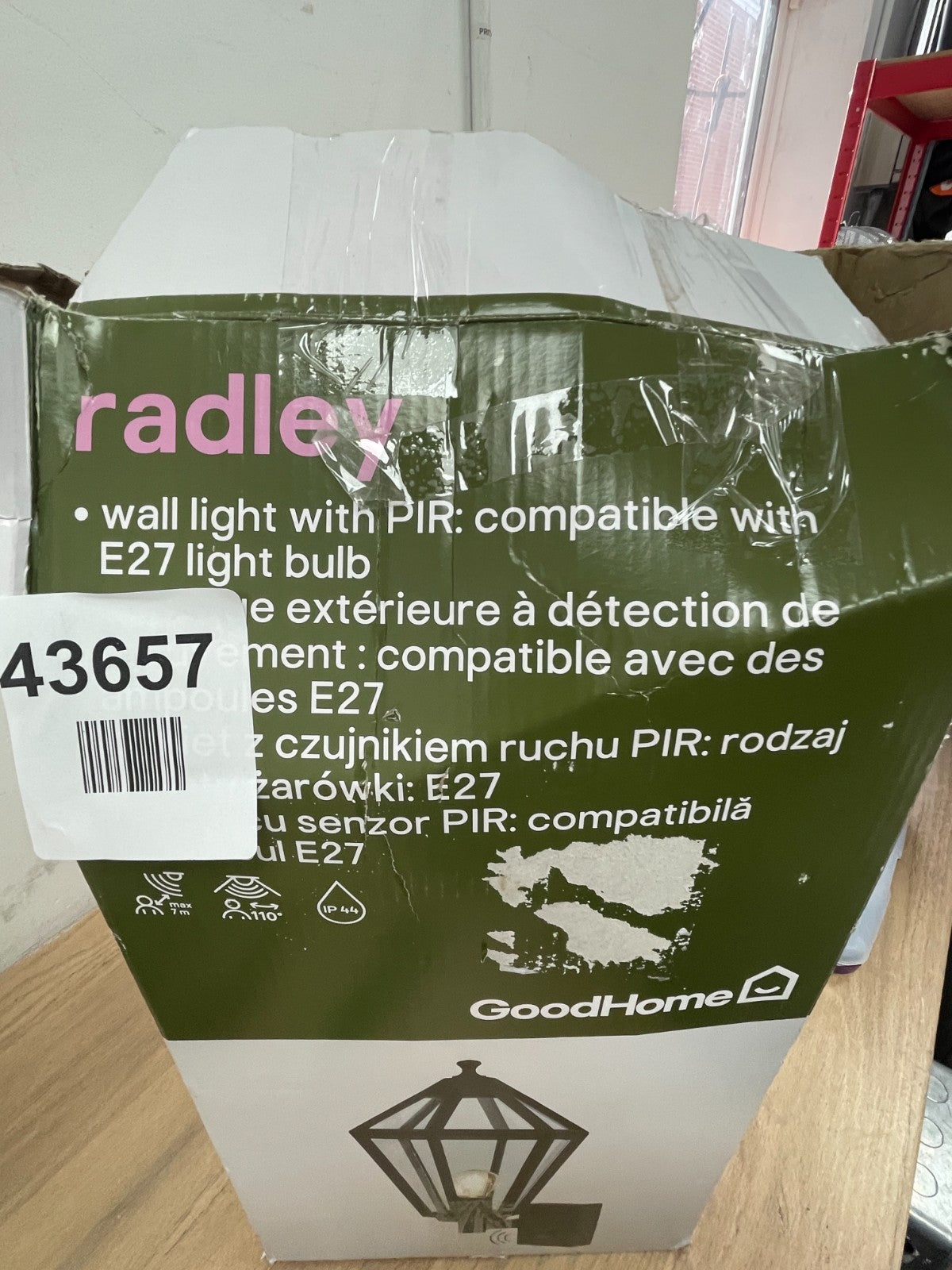 GoodHome Radley Fixed Matt Black Mains-powered Outdoor Up Wall light — New (other) (photo 9)