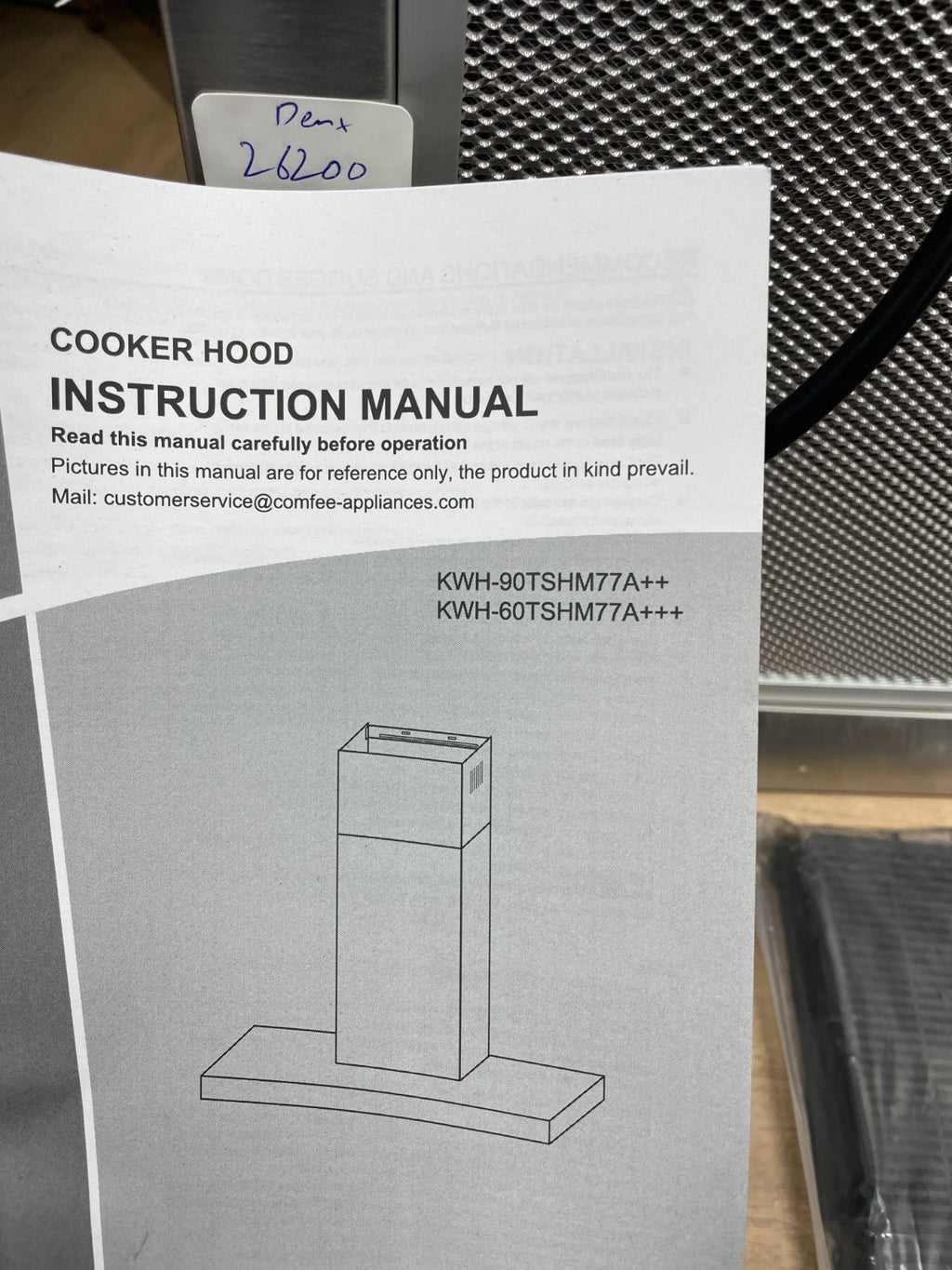 COMFEE' 60 cm Chimney Hood 60M77 Class A+++ Stainless Steel Extractor Hood with