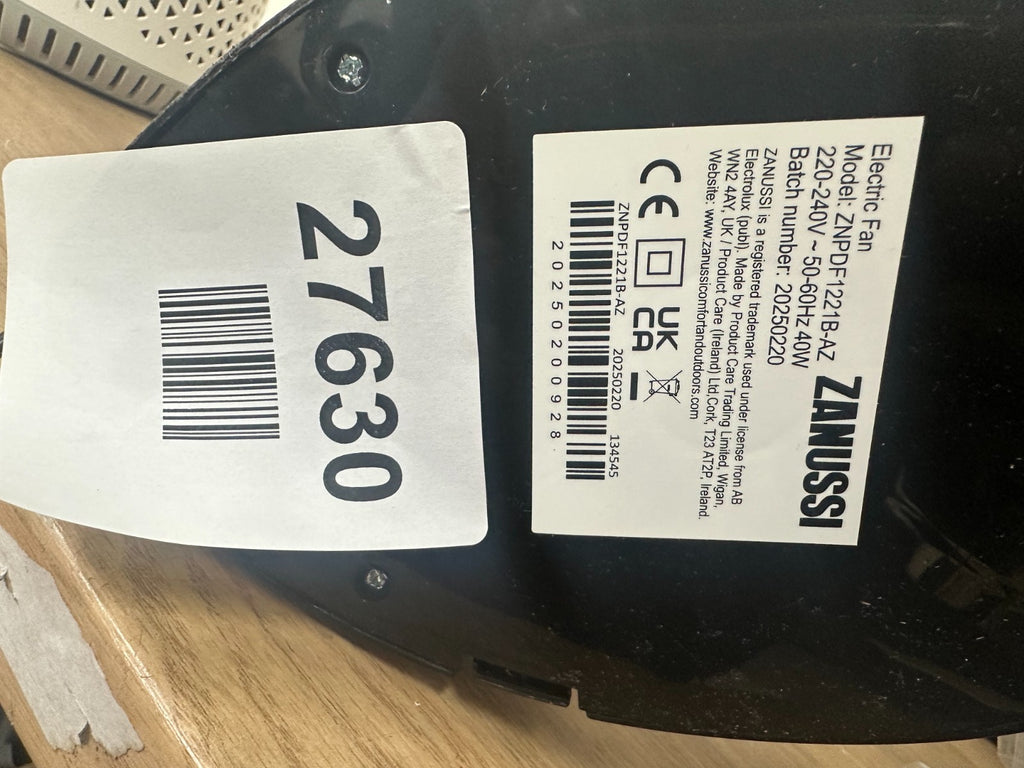 Zanussi 12 Inch, Portable Desk Fan