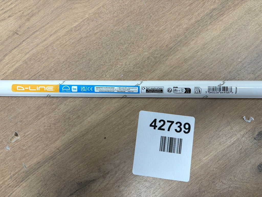 D-Line 1m White Electrical Wire Ducts 20x10mm 1M