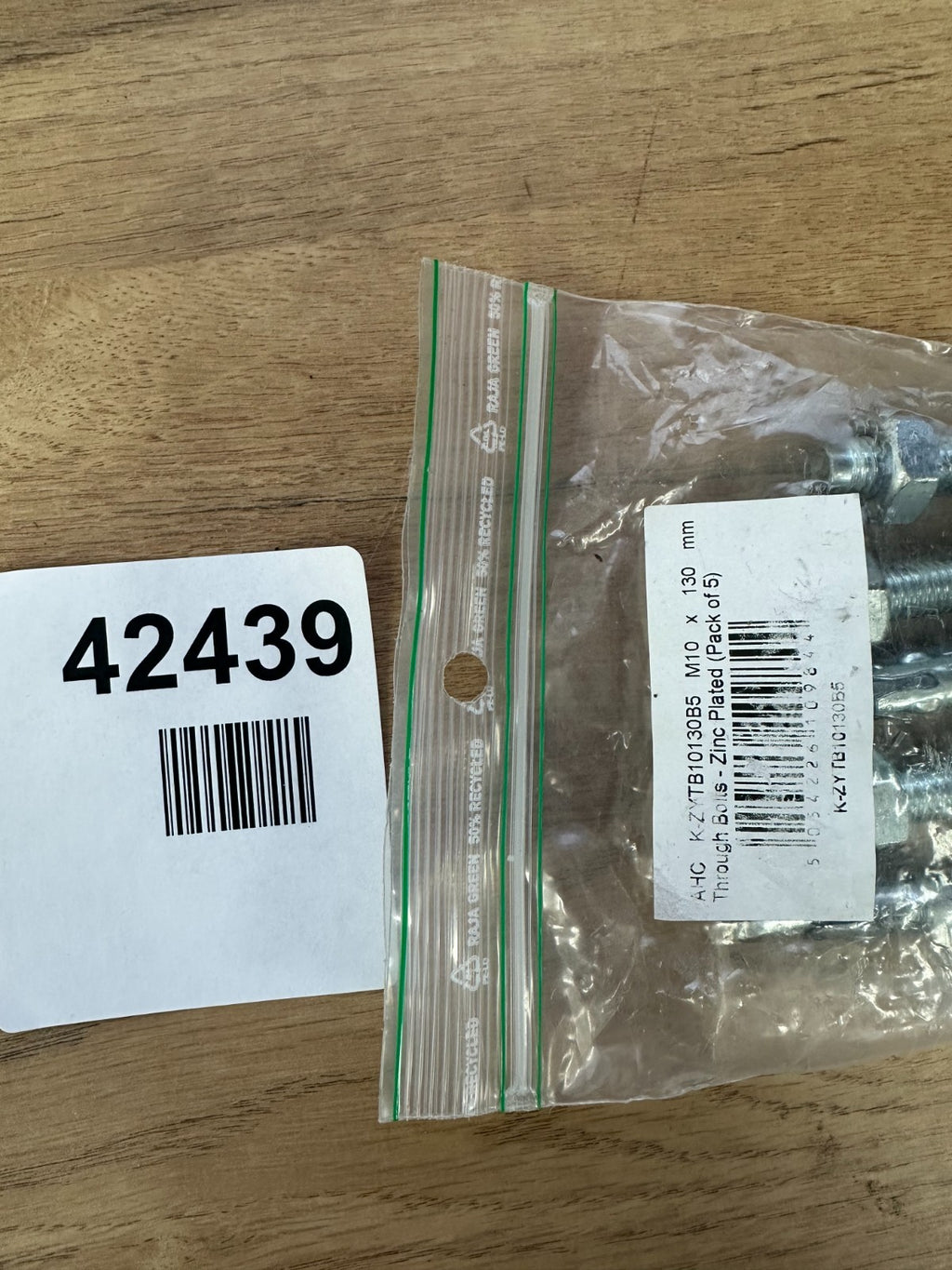 Through bolts zinc plated M10 x 130mm