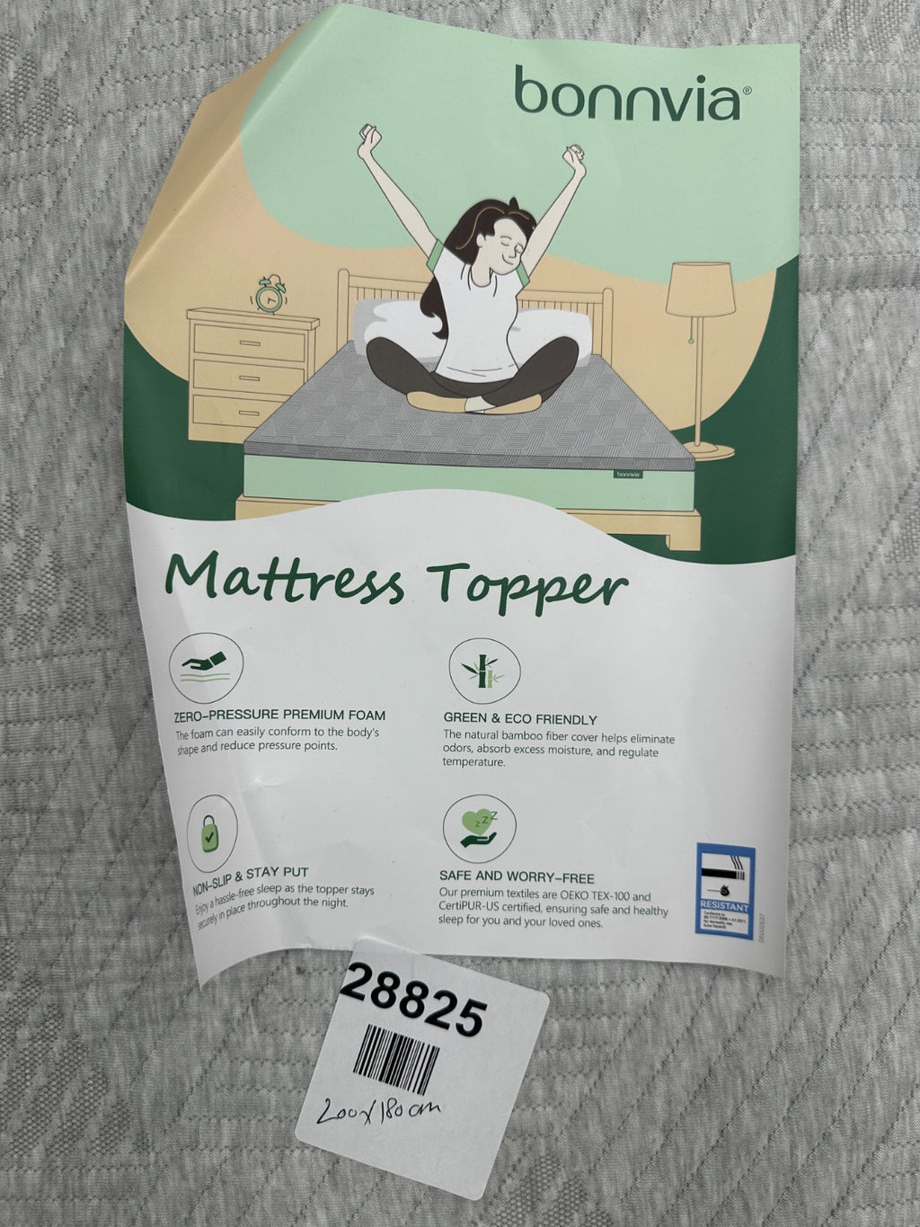 Bonnvia Mattress Topper 200 x 180 cm