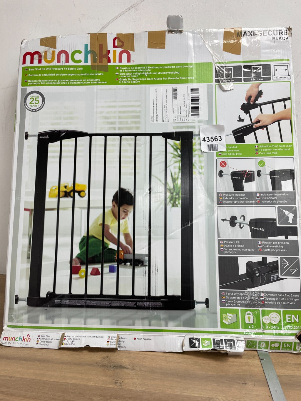 Munchkin Stair Gate maxi secure Pressure Fit Baby Dog Safety 76-82cm