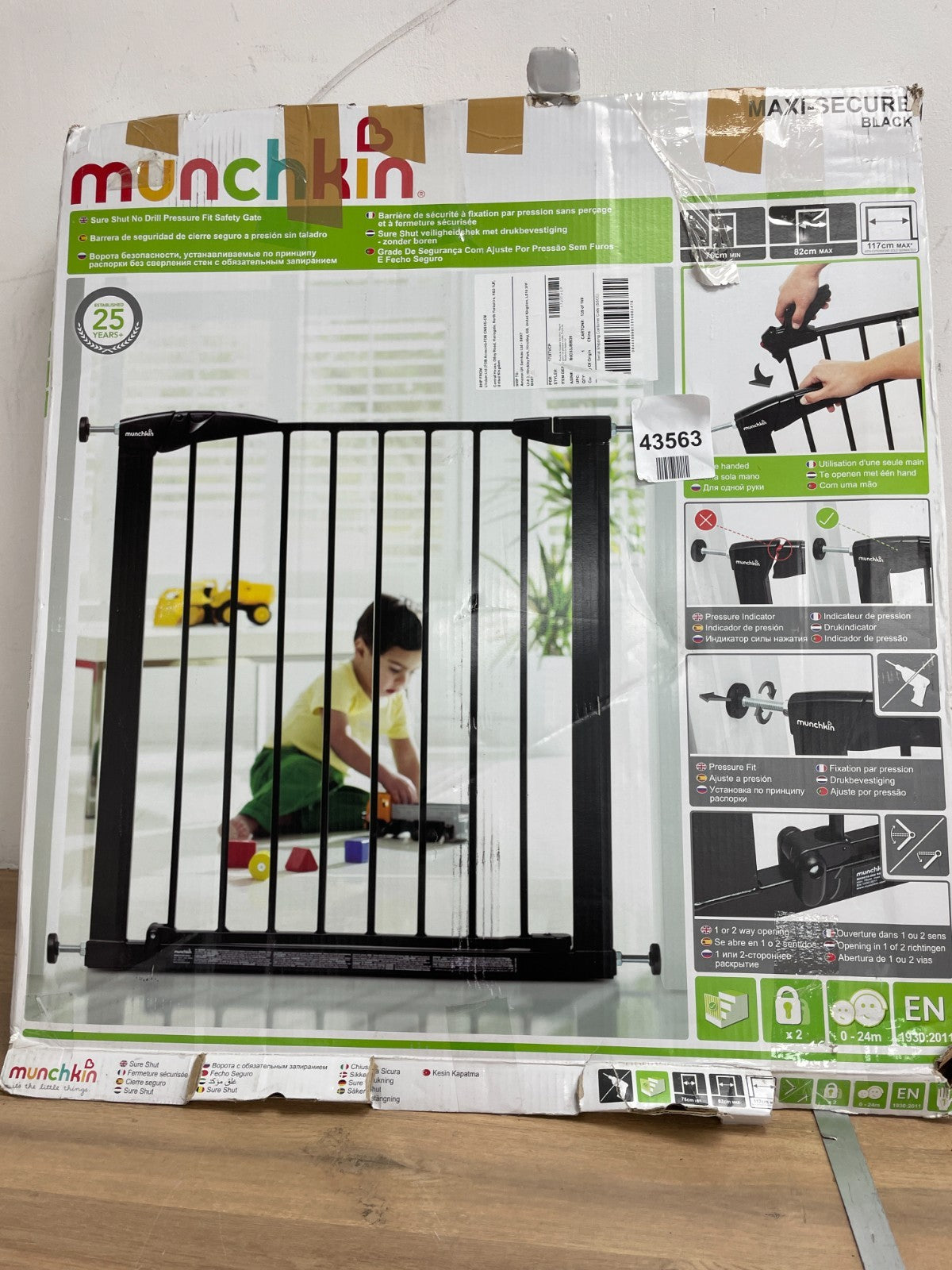 Munchkin Stair Gate maxi secure Pressure Fit Baby Dog Safety 76-82cm