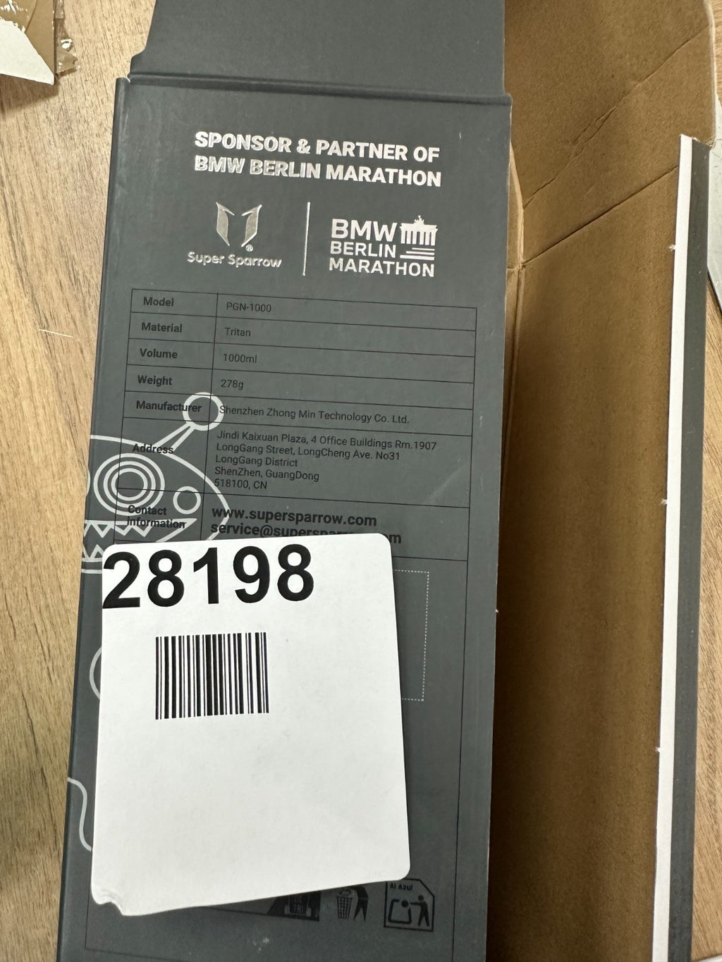 super sparrow PGN-1000 water bottle