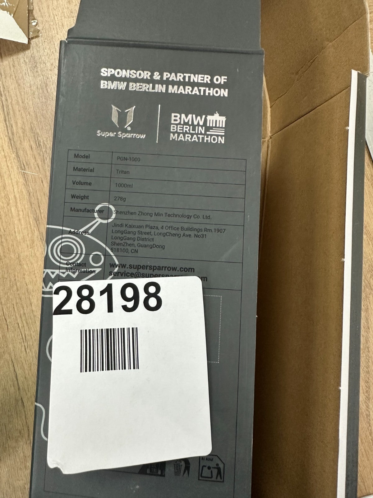 super sparrow PGN-1000 water bottle