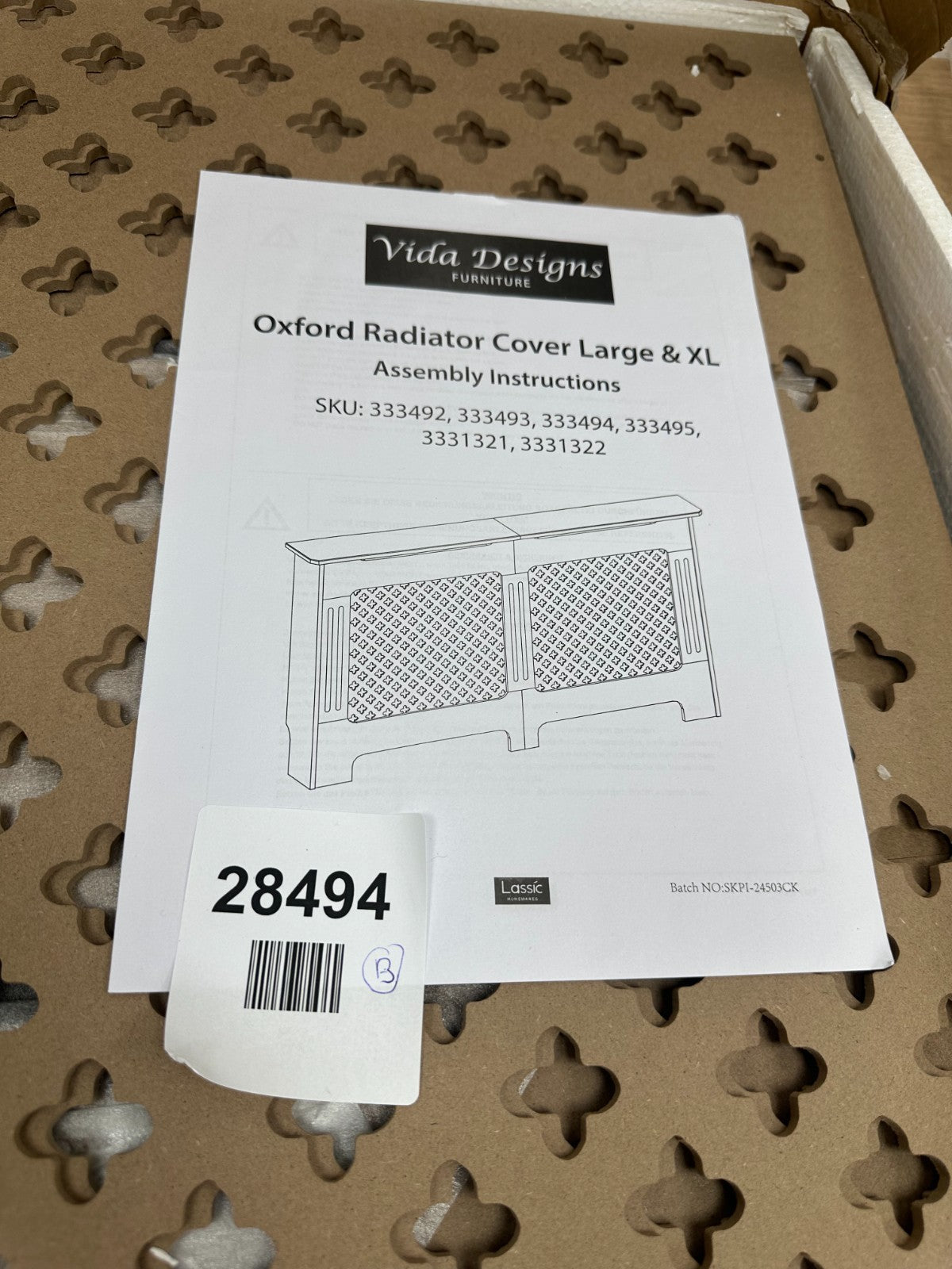 Vida Designs Oxford Large 152cm Radiator Cover