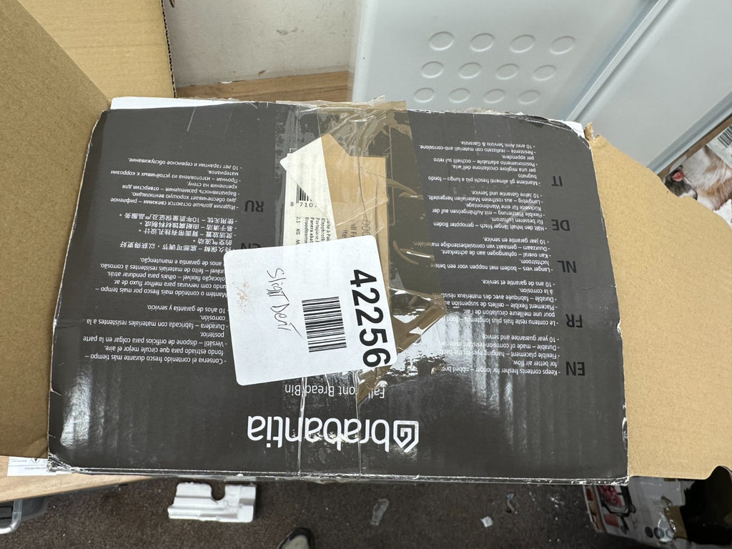 Large Brabantia Bread Bin Metal Front Opening - Minor dent