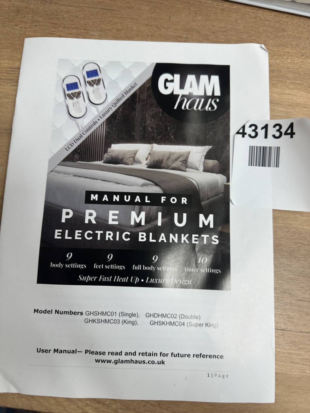 Glam haus electric blankets Super king quilt