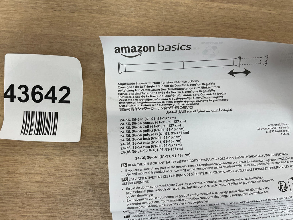 Amazon Basics Shower Curtain Tension Rod - Black — New (other) (photo 4)