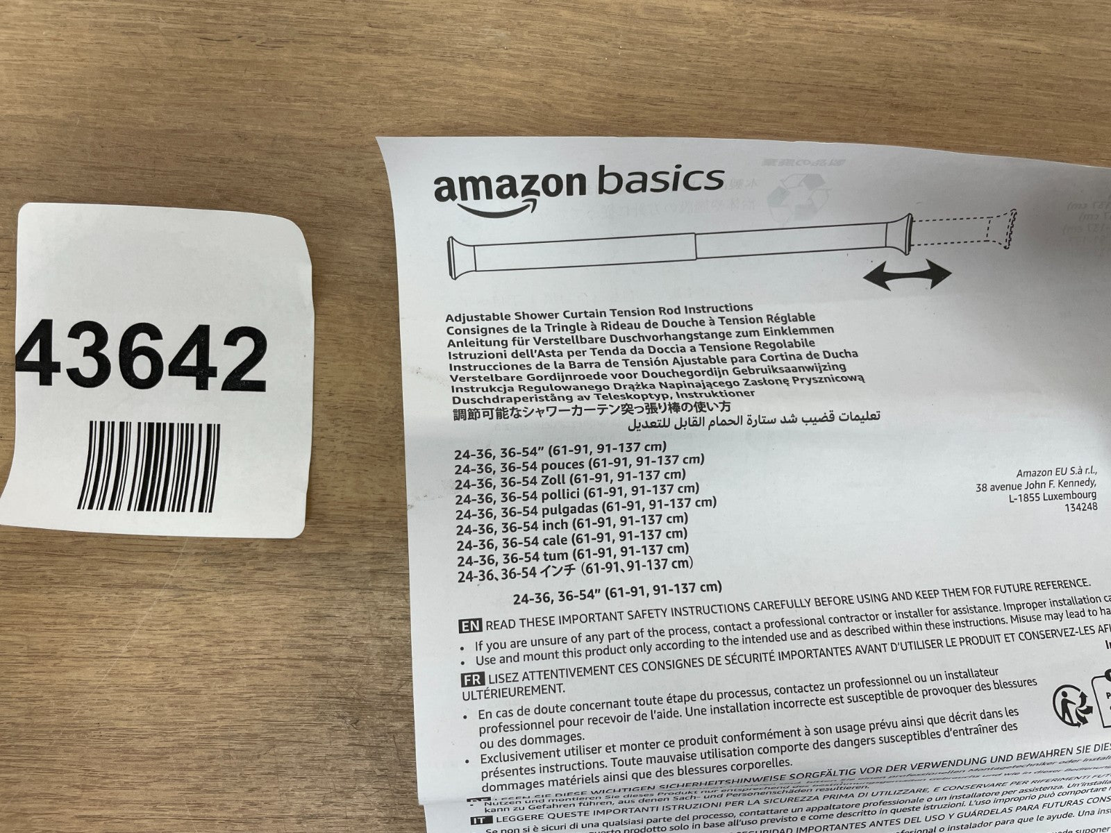 Amazon Basics Shower Curtain Tension Rod - Black — New (other) (photo 4)
