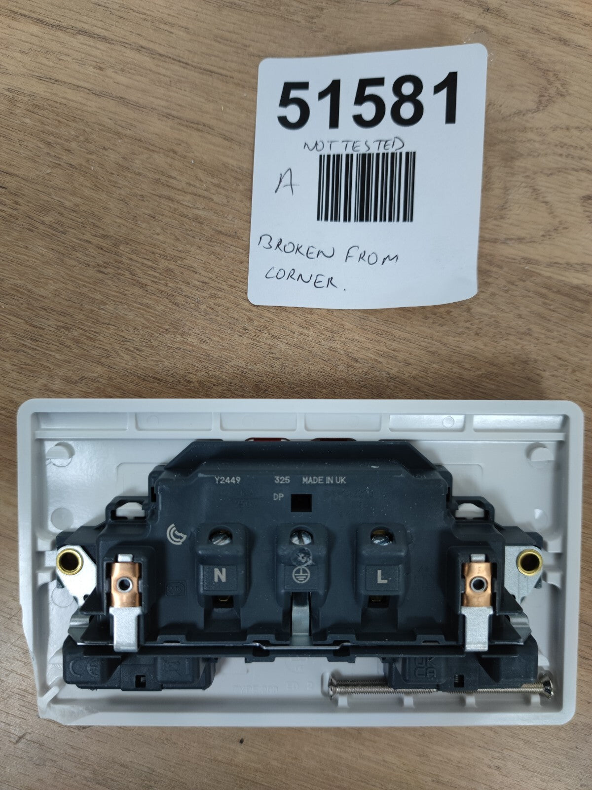 MK Double Pole Switched Double Socket