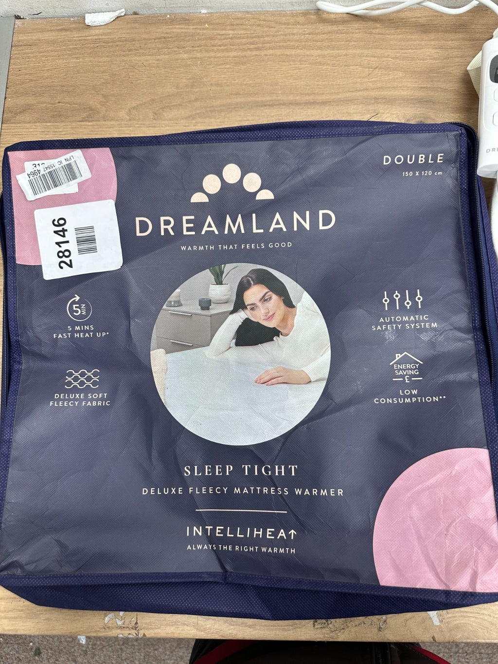 Dreamland Double Cotton Heated Mattress Warmer Dual Control Fast Heat Washable