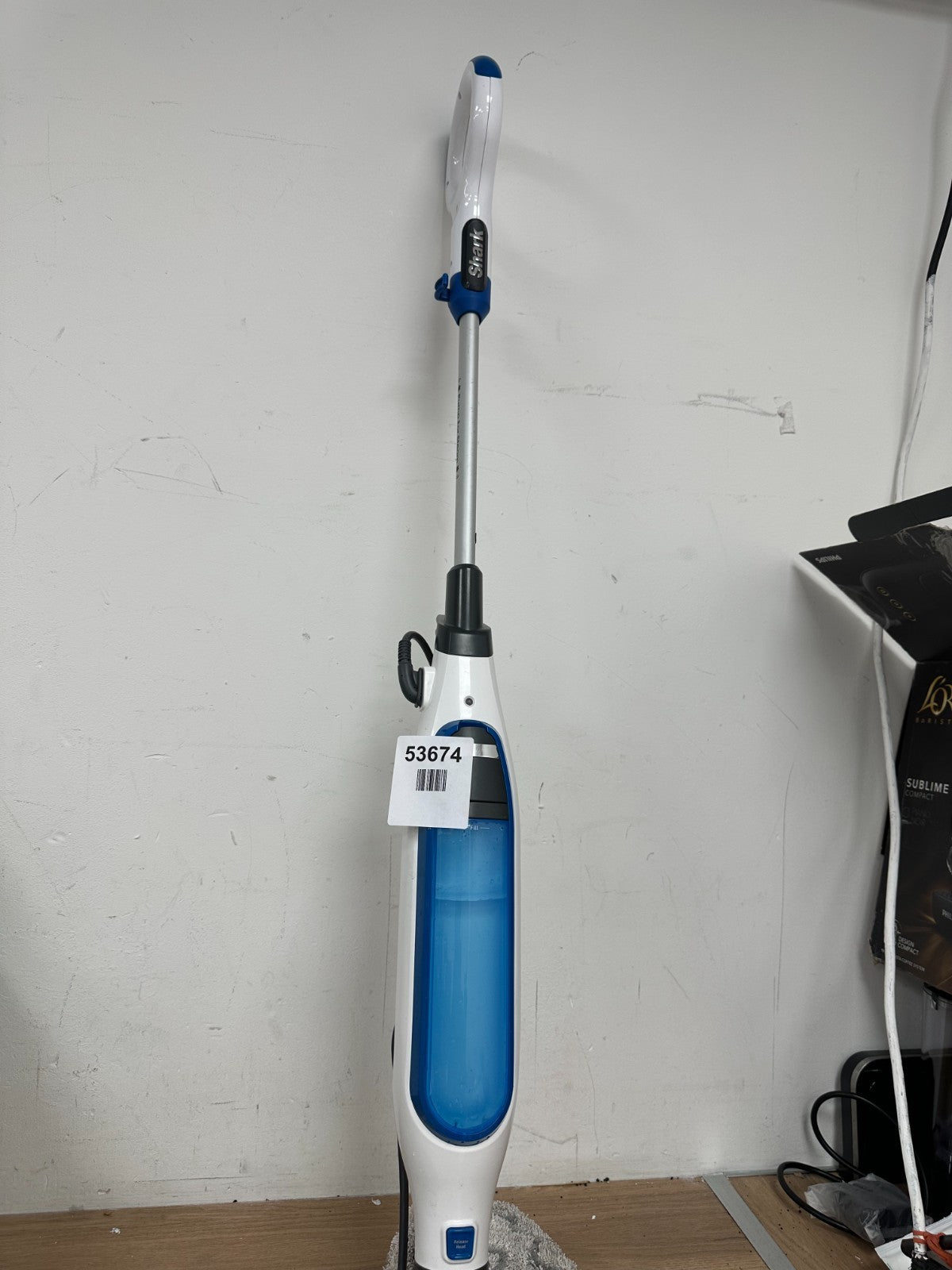 Shark Klik n’ Flip S6001UK Manual Steam Mop - White/Blue