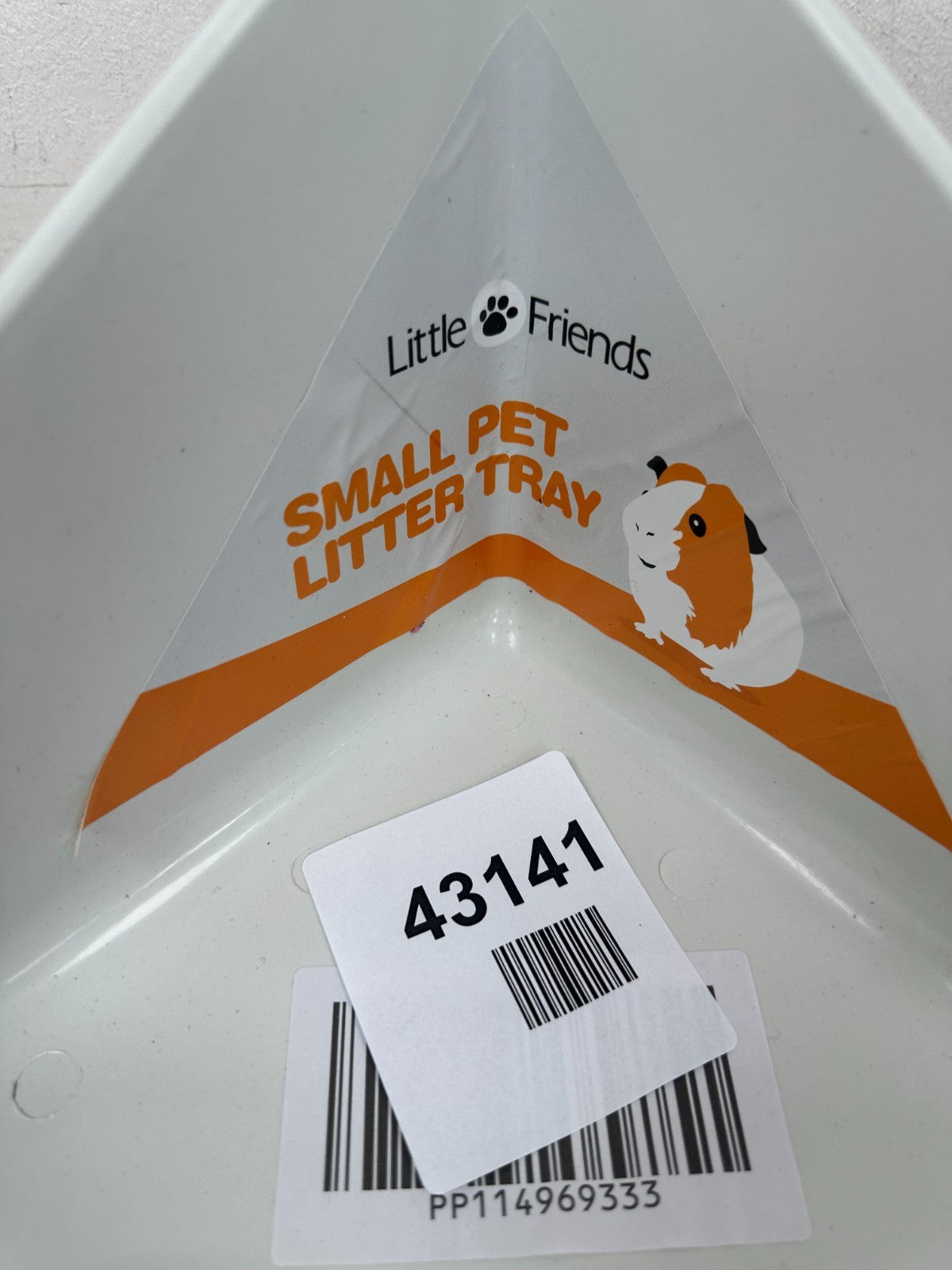Little Friends Corner Litter Tray for Small Animals, Creamy White