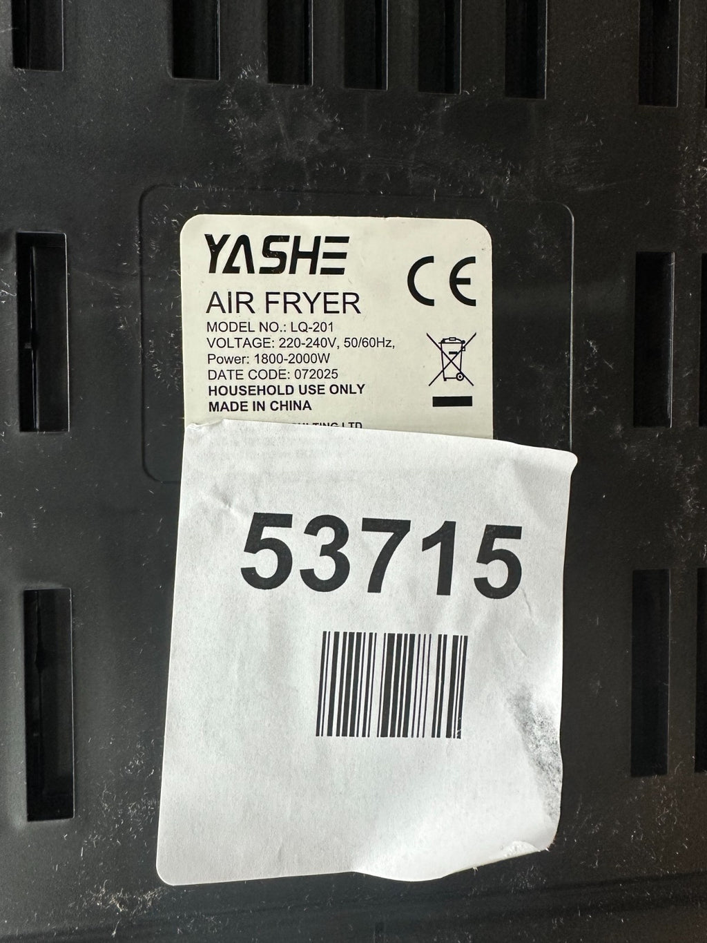 Yashe air fryer dual door