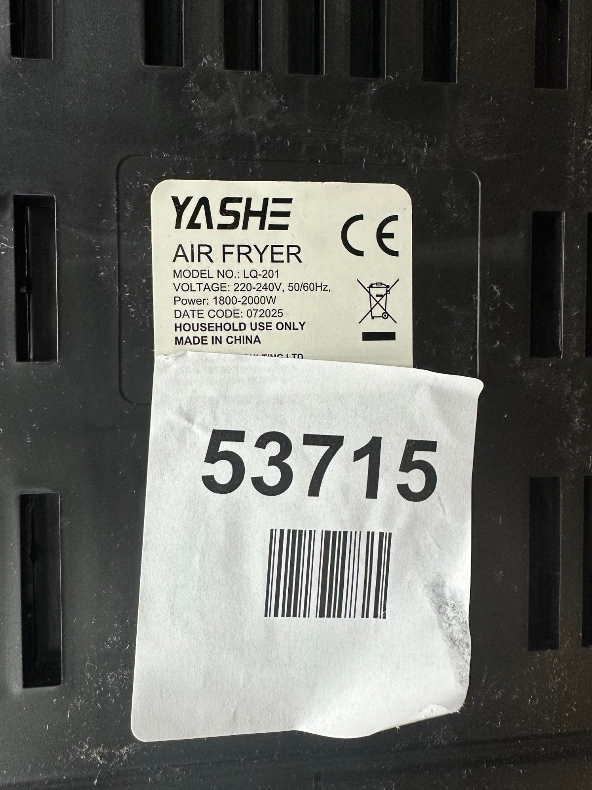 Yashe air fryer dual door