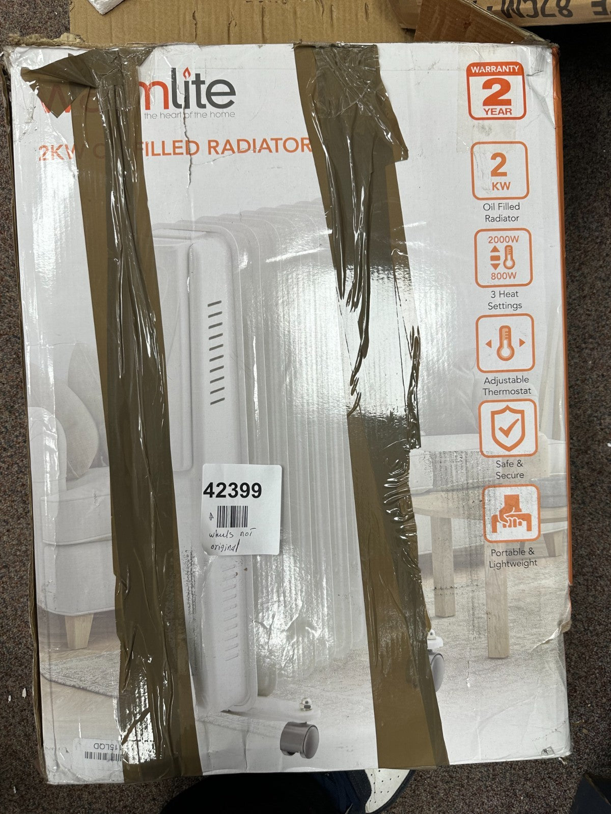 Warmlite WL43004YW Radiator 2000 Watt Oil Filled Radiator White