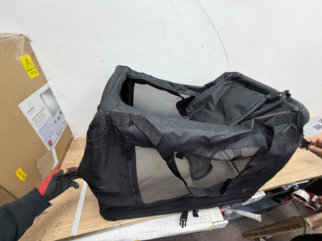 lionto Dog transport box foldable for travel & car, 50x34x36 cm, sturdy transpor