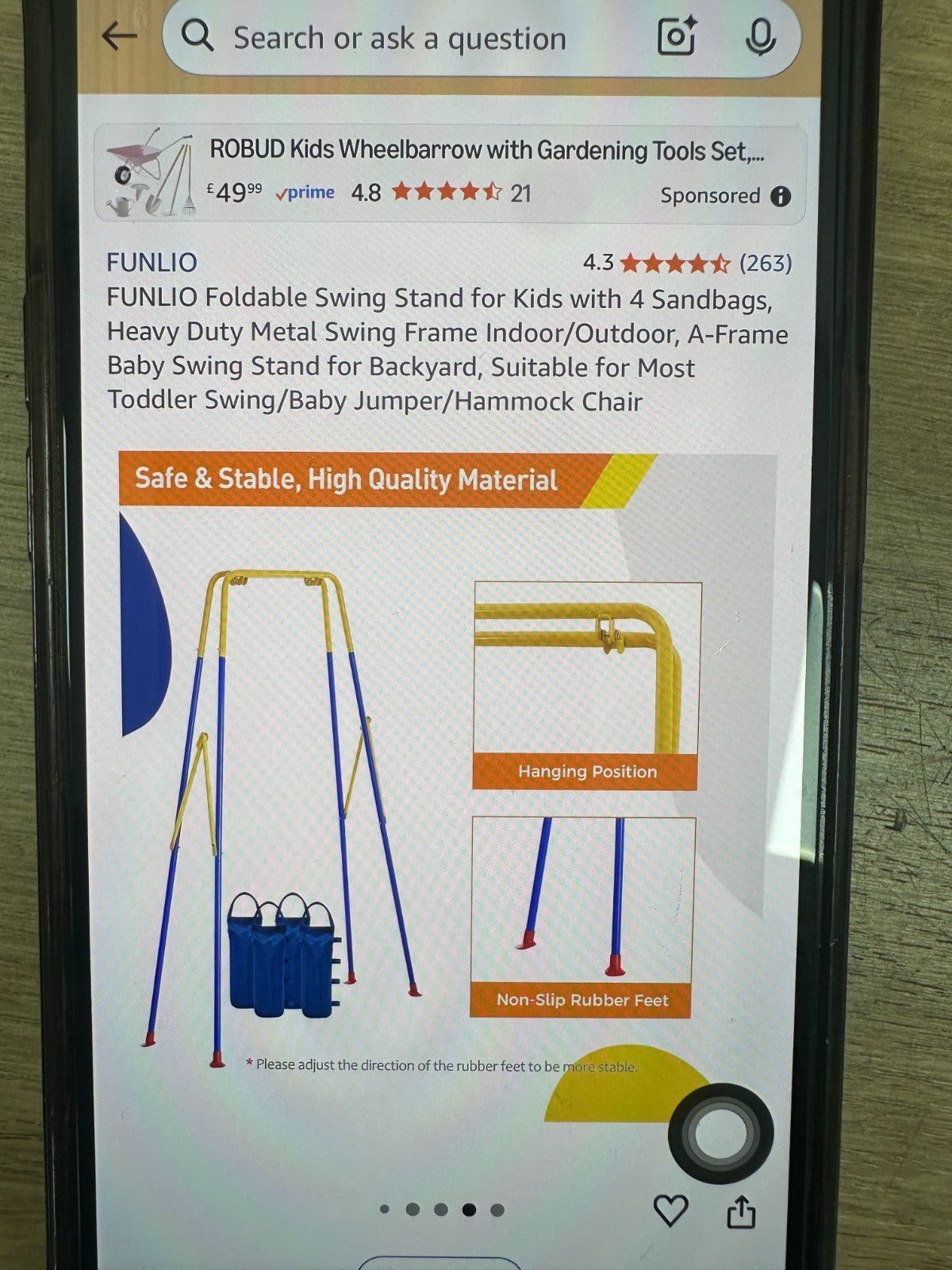 FUNLIO Foldable Swing Stand for Kids