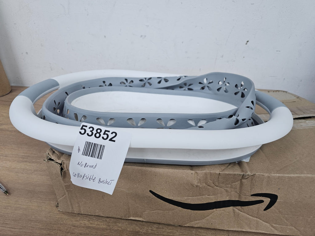 Collapsible Laundry Basket - Grey/White