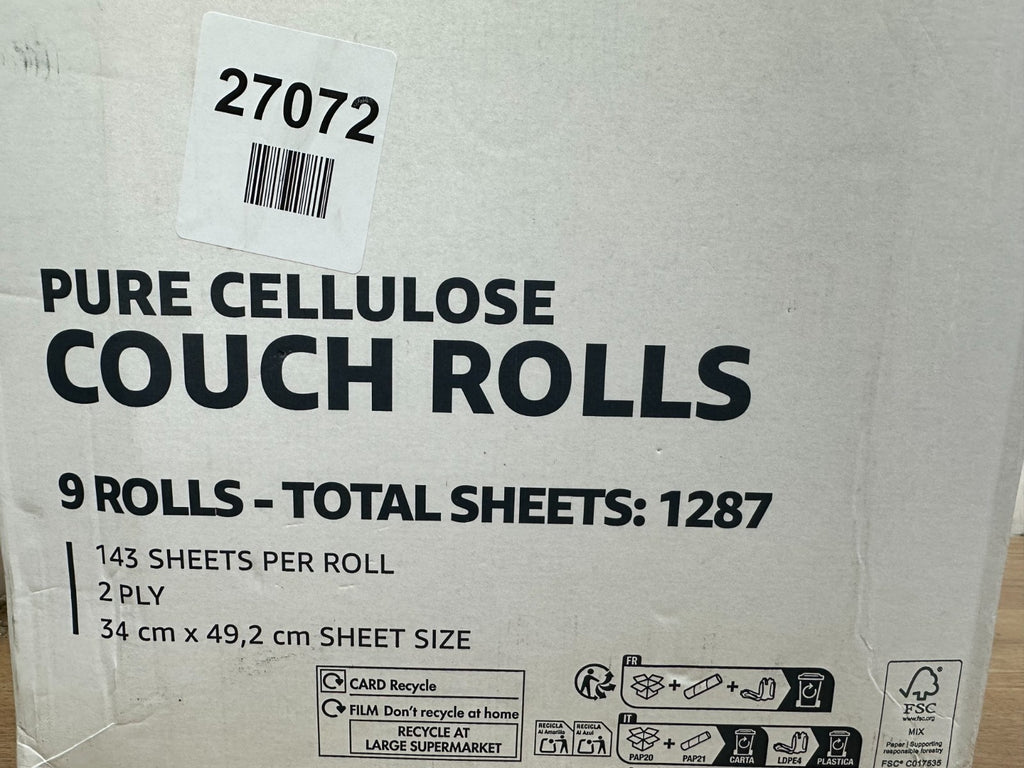 AmazonCommercial Paper Hygiene Couch Rolls, 2-ply Premium, 9 Rolls (1 pack), 50
