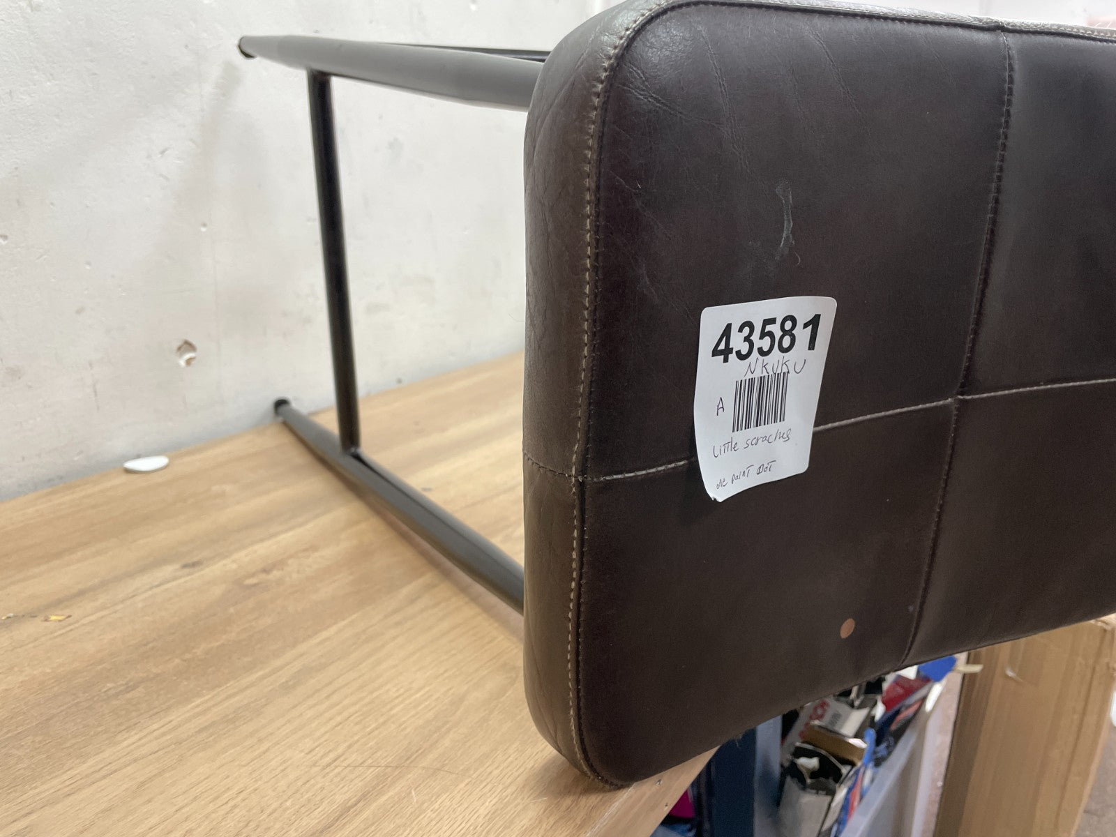 NKUKU Samaira Leather & Iron Counter Stool