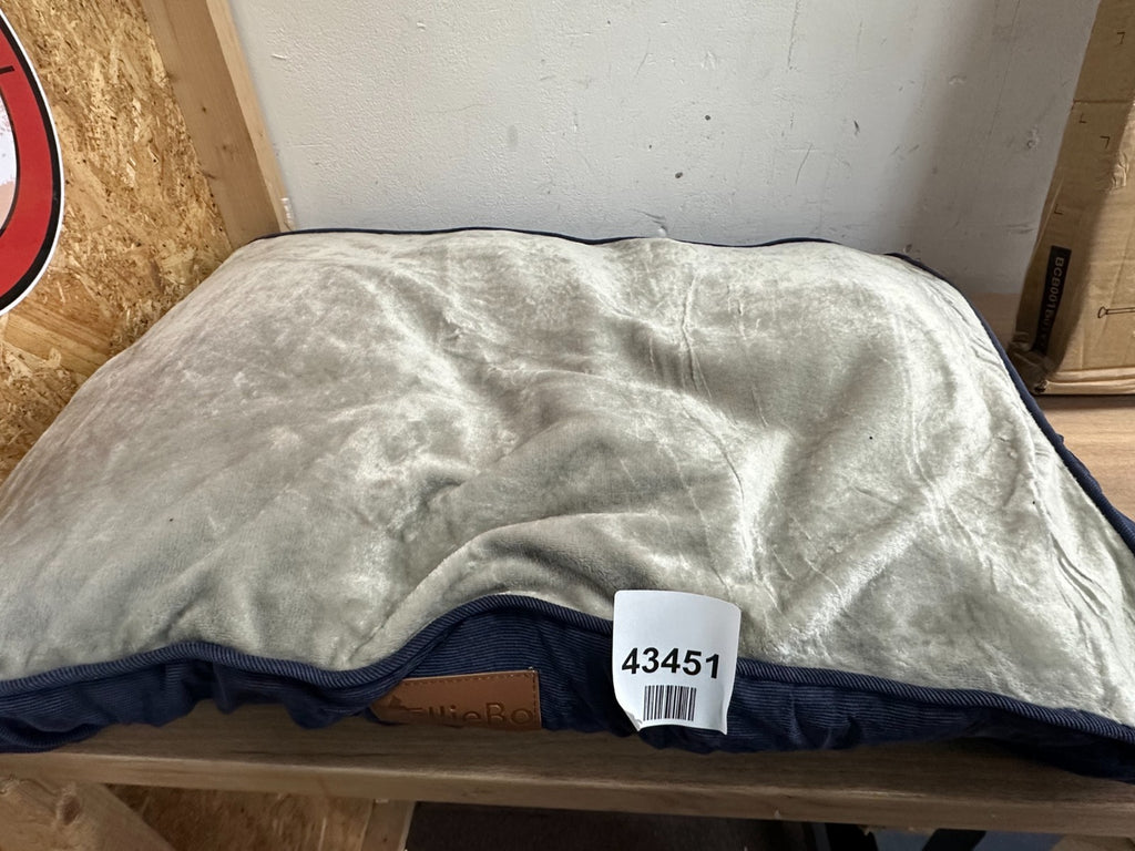 Ellie-Bo Large Dog Bed Cover for 36-inch Dog Cage/Crate - Blue Corduroy/Grey Fau