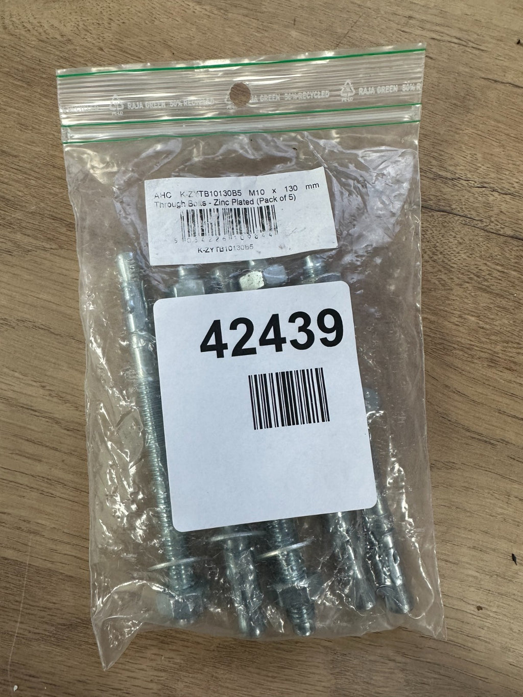Through bolts zinc plated M10 x 130mm