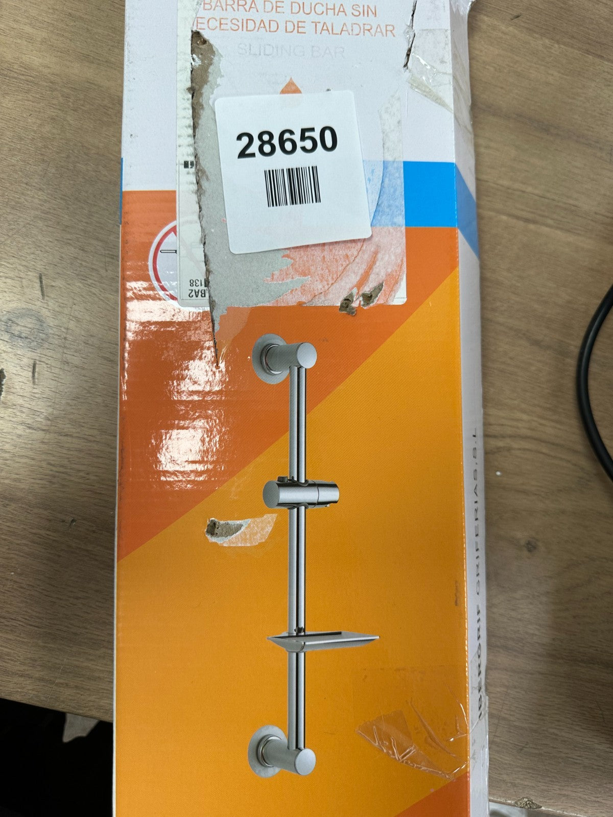 Ibergrif M20802-1 Shower Riser Rail, 57Cm Shower Rail, No Drilling Required
