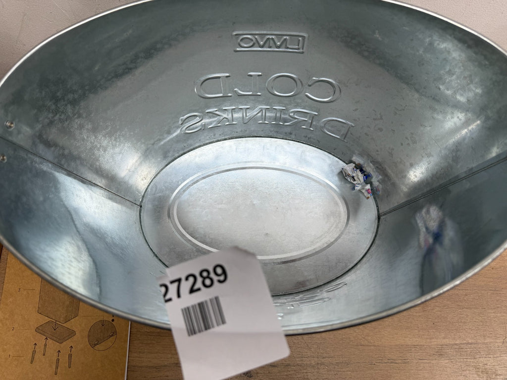 LIVIVO Galvanised Steel Drinks Ice Cool Bucket with Handles