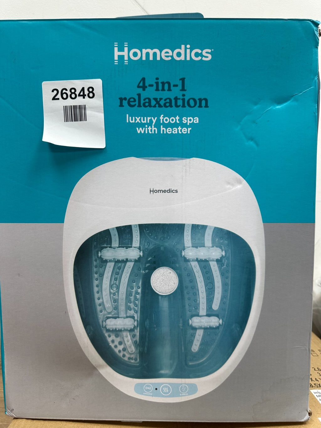 HoMedics Luxury Foot Spa + Massage, Heat/Keep Warm Function, Soothing Vibration
