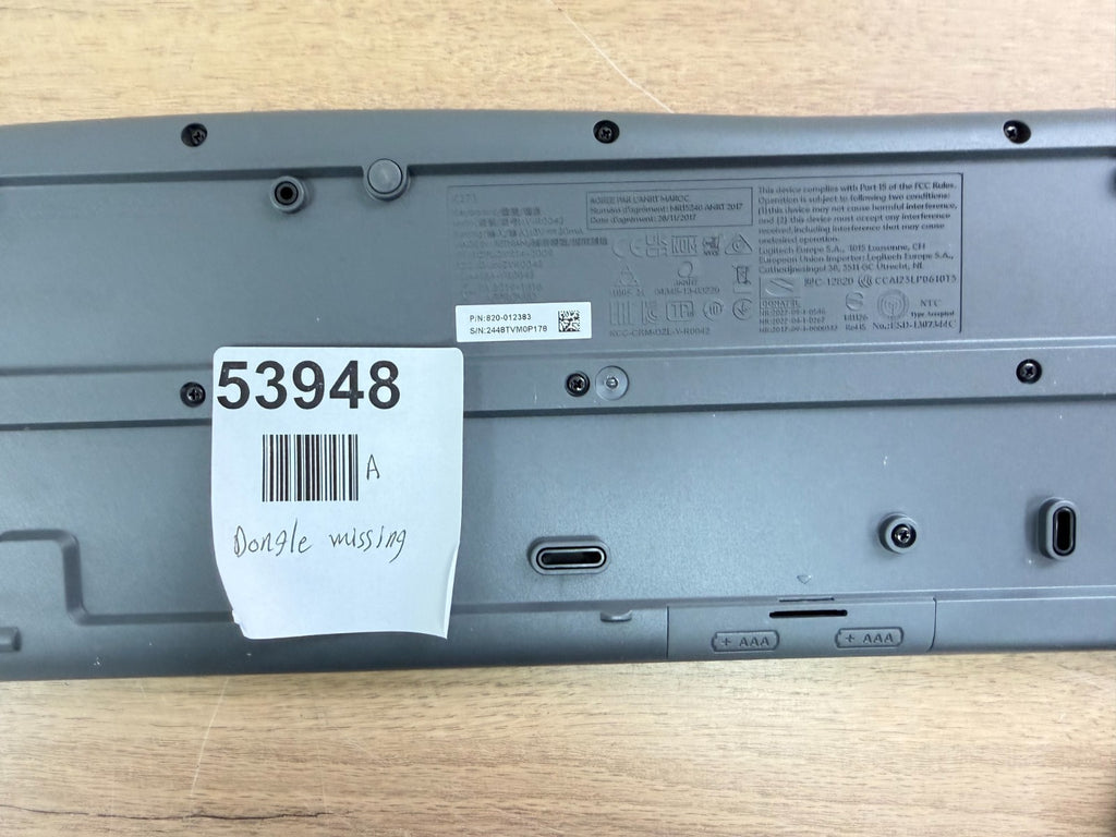 Logitech MK270 Wireless Mouse and Keyboard Combo- Dongle missing