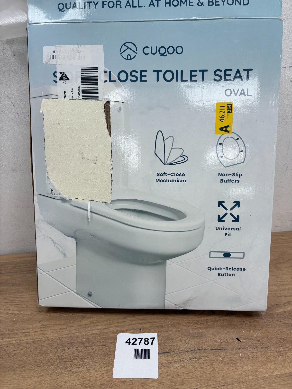 CUQOO Oval Toilet Seat Soft Close with Quick Release Hinges