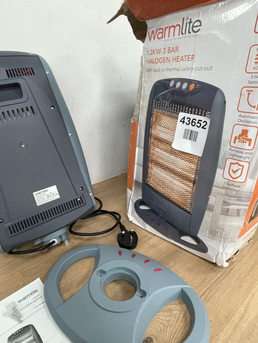 Warmlite WL42005 1200W Halogen Heater - Grey — New (other) (photo 7)