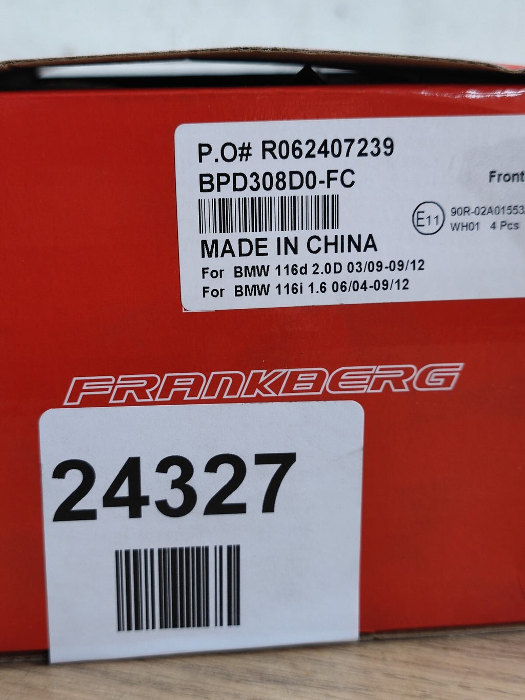 Frankberg Brake Kit Disc Pad Front Compatible with 1 Series F21 114d 114i 116d 1