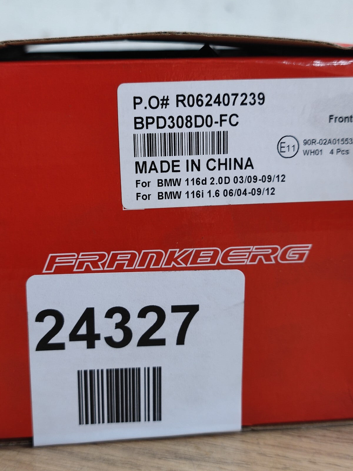 Frankberg Brake Kit Disc Pad Front Compatible with 1 Series F21 114d 114i 116d 1