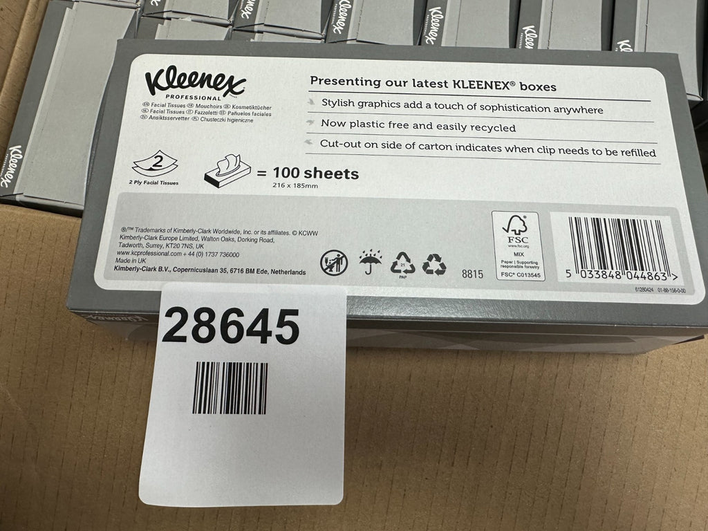 Kleenex® Facial Tissues 8815 - 2 Ply Boxed Tissues - 40 Flat Tissue Boxes x 100