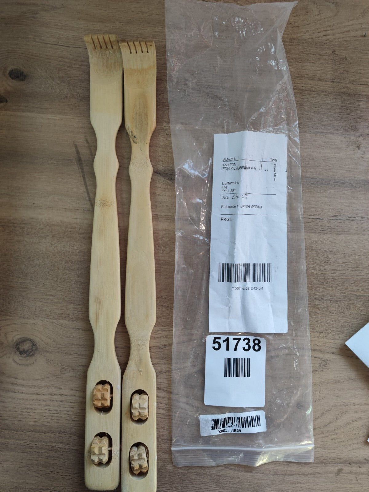 Bamboo Back Scratcher Massage Roll Aid Stick Body Itch Scratching Long Wooden 2