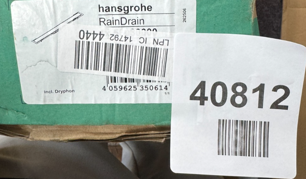 hansgrohe 56034000 RainDrain Rock Fertigset Duschrinne 1200 kürzbar und befliesb