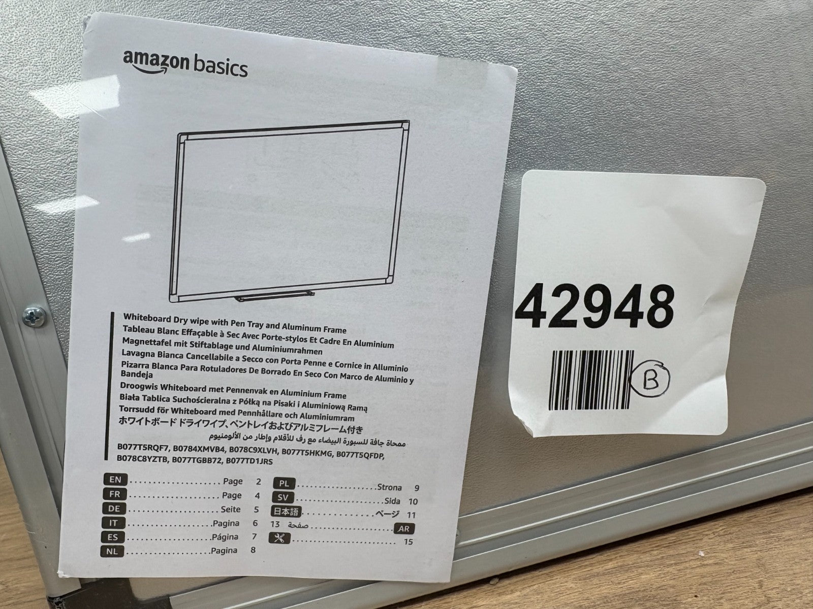 Amazon Basics 120x90cm magnetic whiteboard