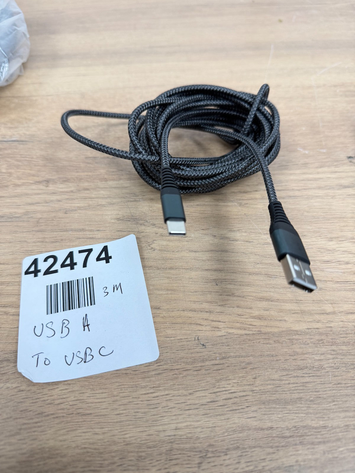 Charging cable USB Type A to Type C 3m