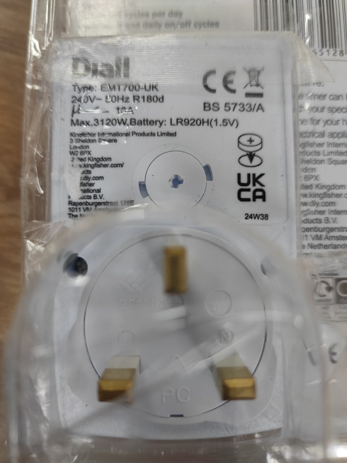 Diall 7 day mini programmable digital timer