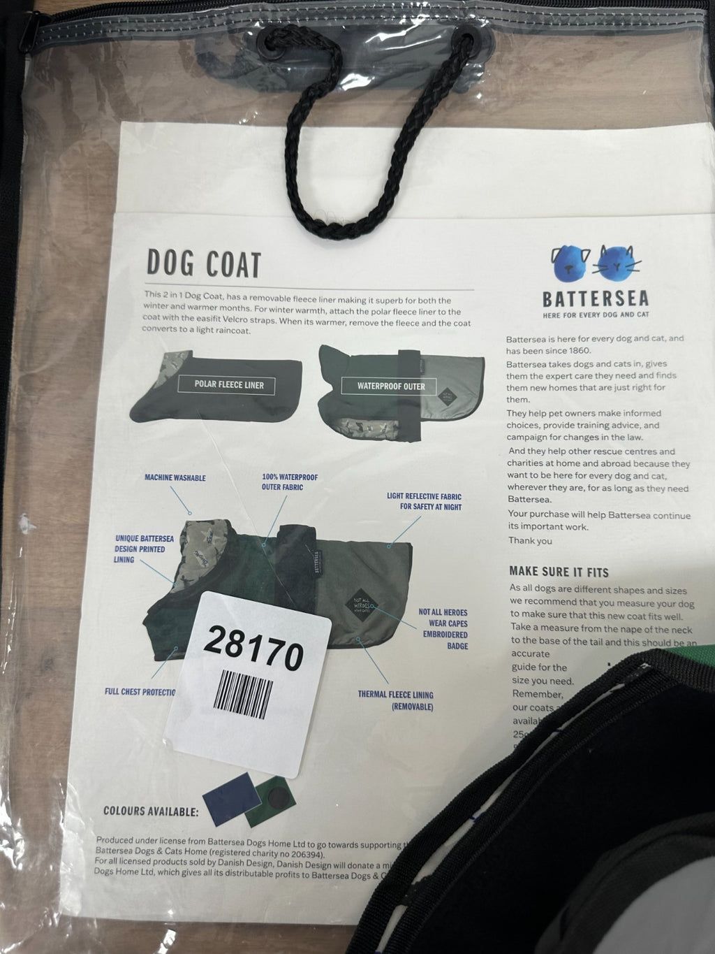 Danish Design Battersea Dogs Home Green 2 in 1 Summer and Winter Removable